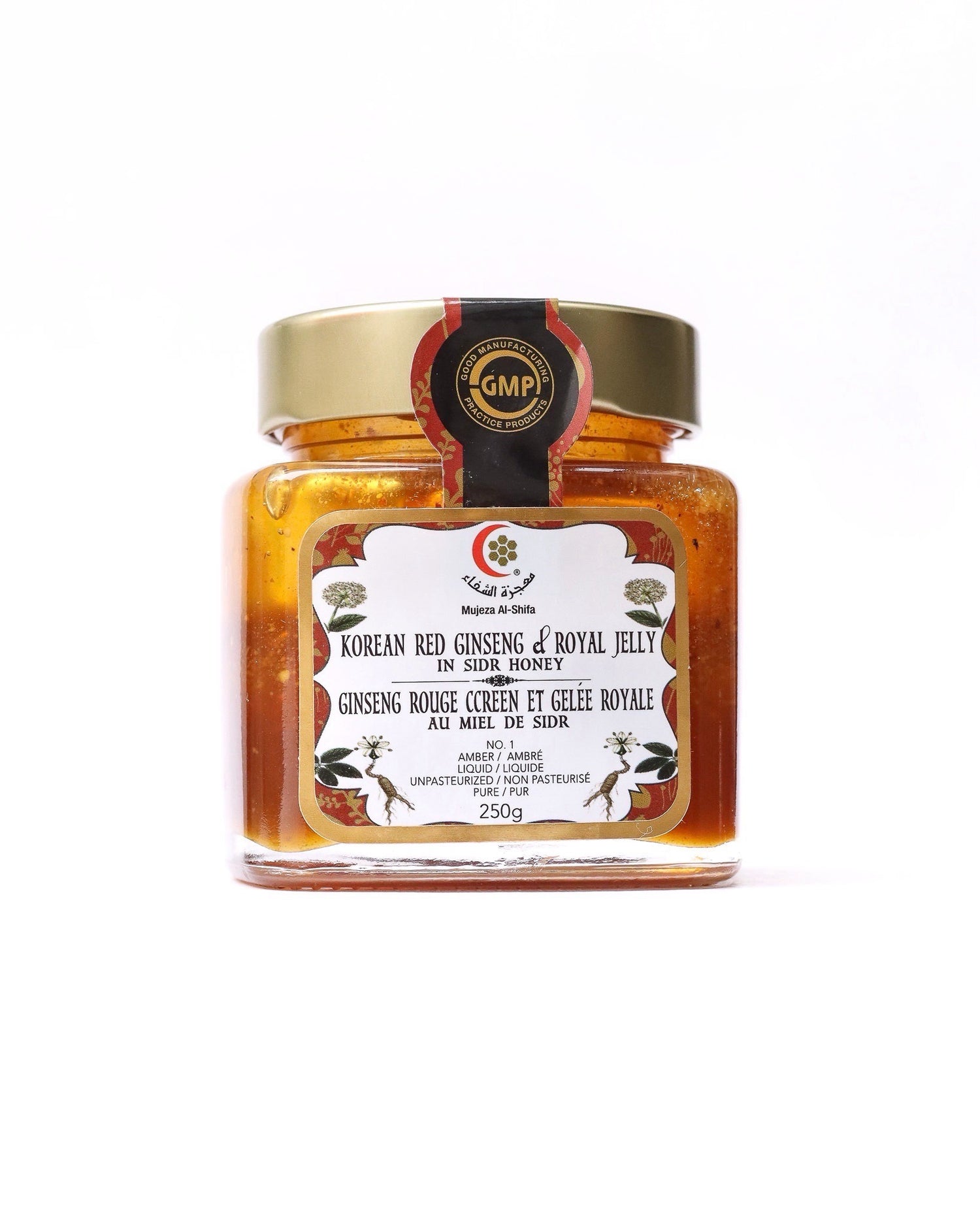 Korean Ginseng + Royal Jelly + Sidr Honey (250g) - Mujeza Honey